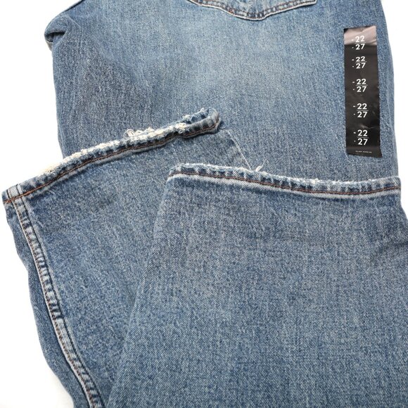 Silver 90s Boyfriend Jeans Hi Rise Straight Leg Blue Denim Distressed Selvedge N - Picture 5 of 13